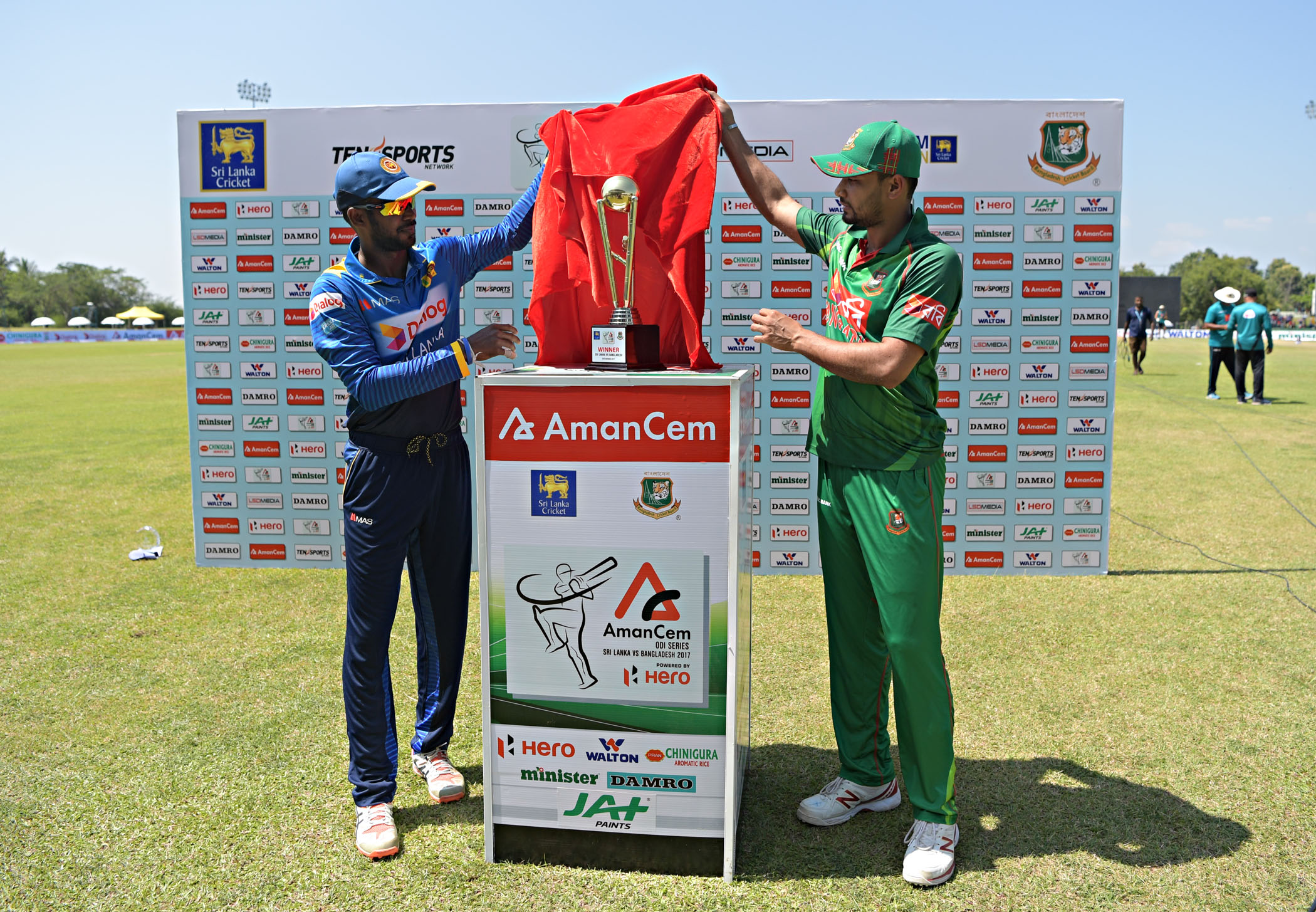 Cricket trophy handover